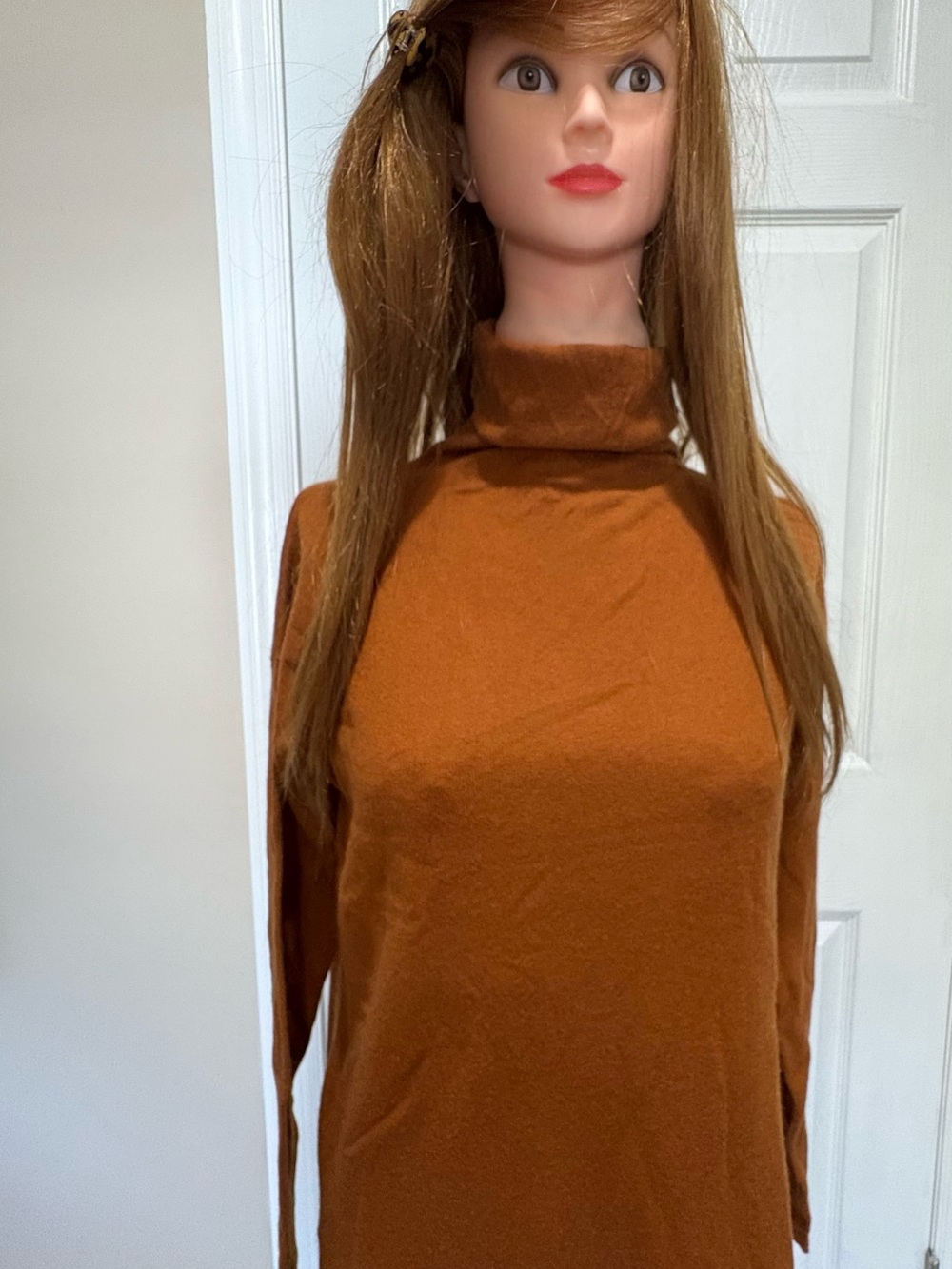 Vince Women's Turtleneck Sweater in Rust Brown-Orange